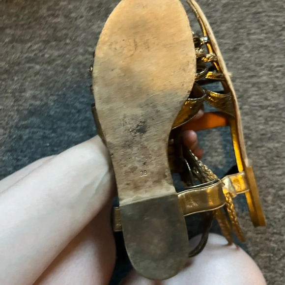 Dior Strappy Gold Sandals, size 39 - Picture 5 of 8